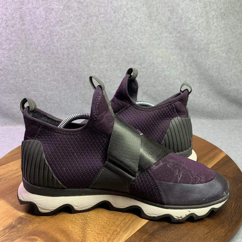 Sorel Kinetic Sneak Shoes Womens‎ 10.5 Purple Floral Strap Slip On Sneakers